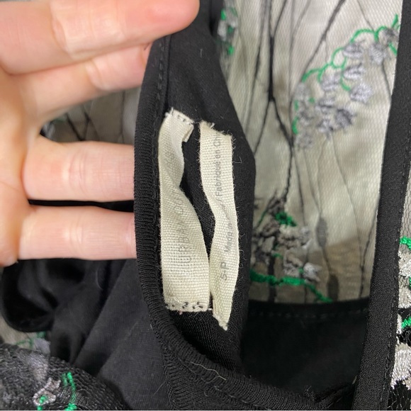 Urban Outfitters Black White Green Embroidered Floral Sheer Romper - Picture 7 of 8